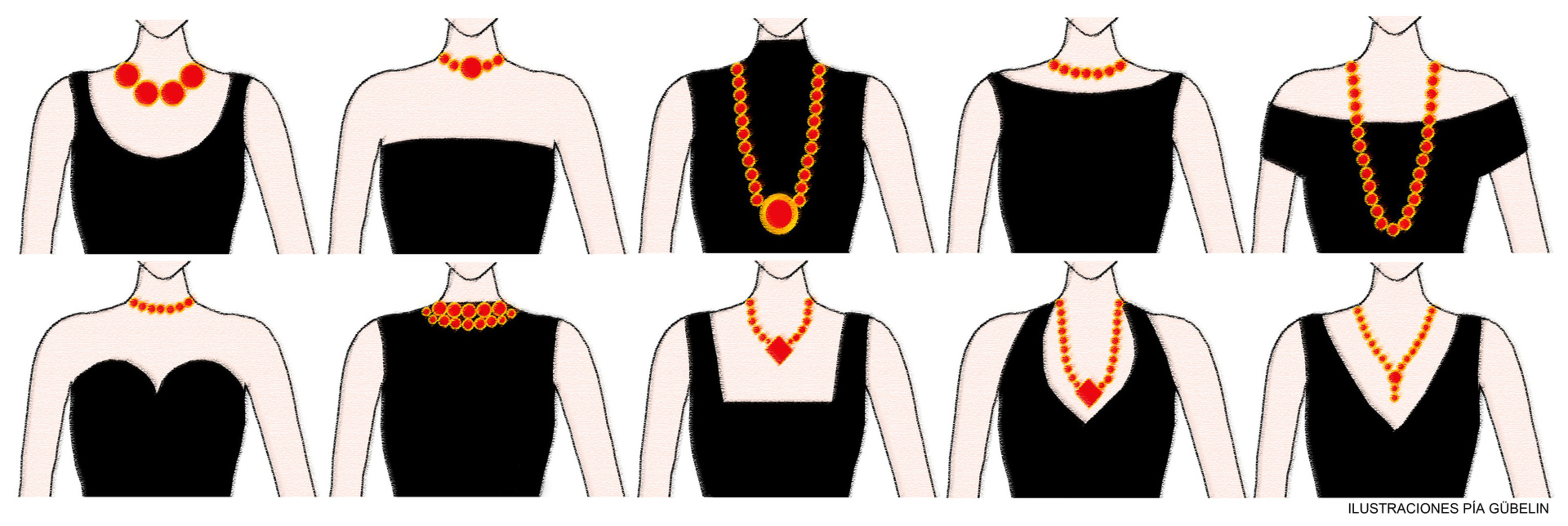 que accesorios usar segun el escote